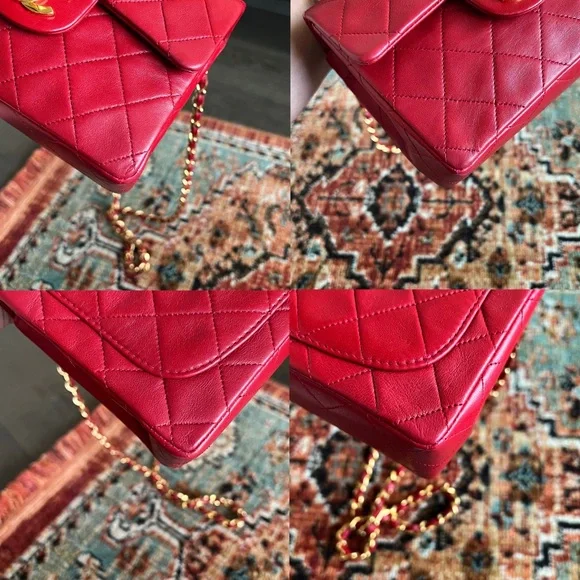 Chanel Classic Vintage Mini Red Square Flap Bag - Picture 7 of 11